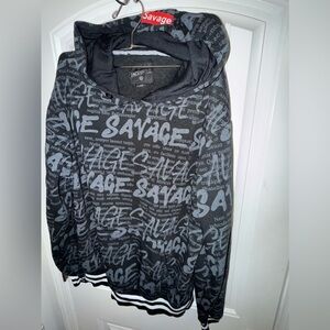 Encrypted  Hoodie Savage Sweatshirt Long Sleeve Sz XL